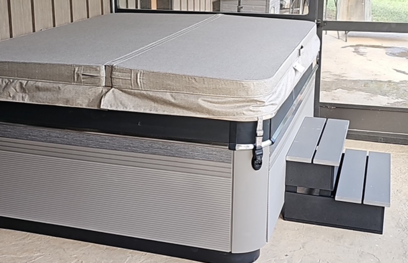 Spa equipment and cover serviced at the shop